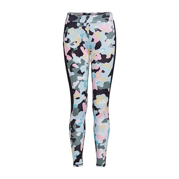 Adidas Girls  Allover Print Pieced Pocket Leggings Large (14) Multi NWT - Picture 1 of 3